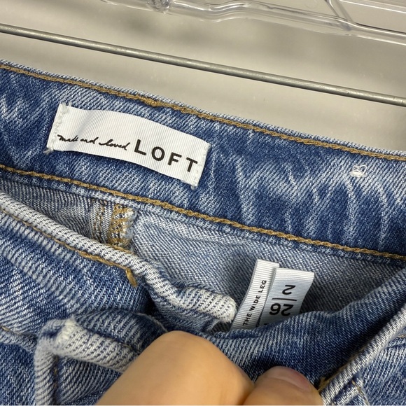 LOFT Women's Blue the Wide Leg Jeans - Picture 7 of 8